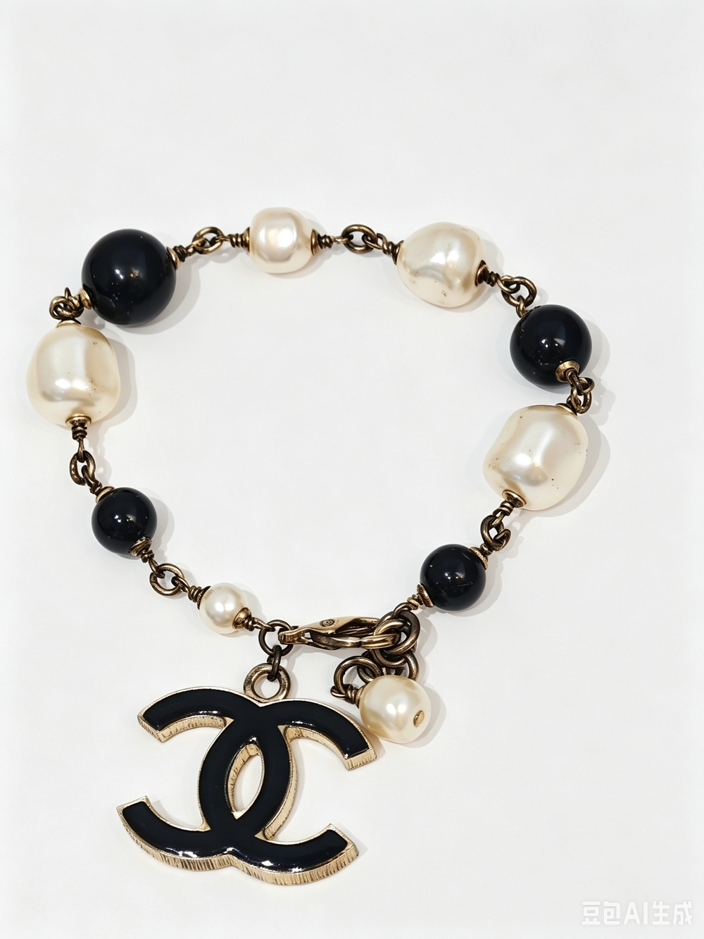 Chanel Black & Pearl Charm Bracelet